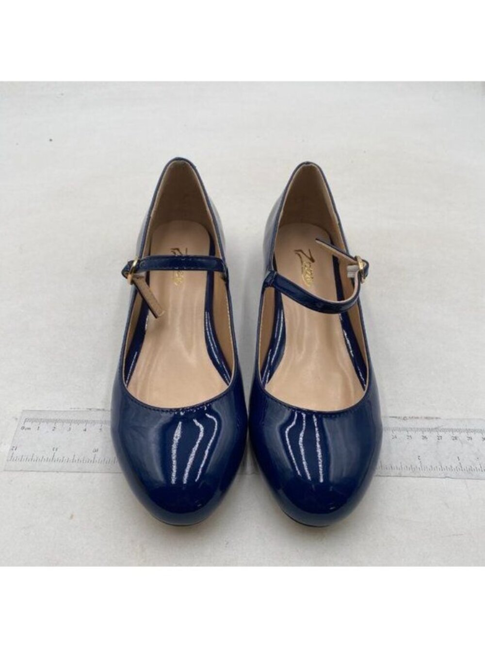 Zszszsu Women's Stylish Round Toe Ankle Strap Mary Jane Flats Buckled Flats Blue - Picture 3 of 8
